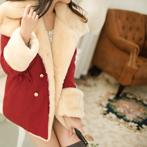Image of Women Double-breasted Wool Coat