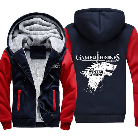 Image of Game of Thrones Jackets - Solid Color House Stark Icon Fleece Jacket