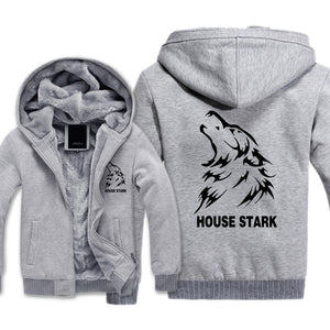 Game of Thrones Jackets - Solid Color Game of Thrones House Stark Icon Fleece Jacket