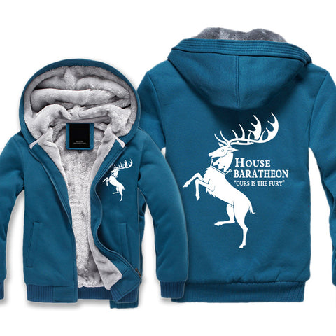 Image of Game of Thrones Jackets - Solid Color Ours Is the Fury Icon Fleece Jacket