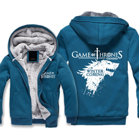 Image of Game of Thrones Jackets - Solid Color House Stark Icon Fleece Jacket