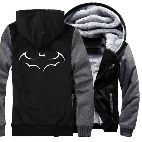 Image of BATMAN Jackets - Solid Color BATMAN Series BATMAN Logo Sign Fleece Jacket