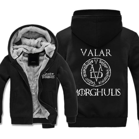 Image of Game of Thrones Jackets - Solid Color VALOR MORGHULIS Icon Fleece Jacket