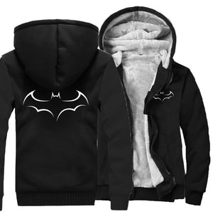 BATMAN Jackets - Solid Color BATMAN Series BATMAN Logo Sign Fleece Jacket