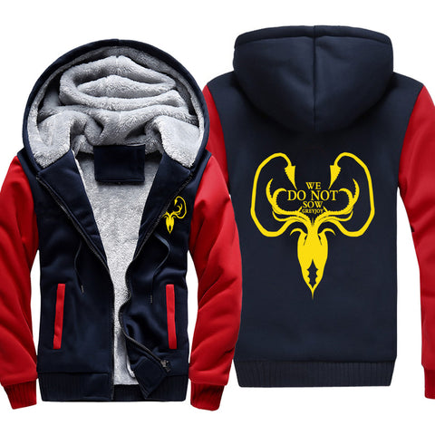 Image of Game of Thrones Jackets - Solid Color Greyjoy squid Icon Fleece Jacket