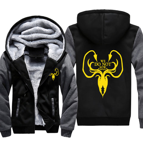 Image of Game of Thrones Jackets - Solid Color Greyjoy squid Icon Fleece Jacket