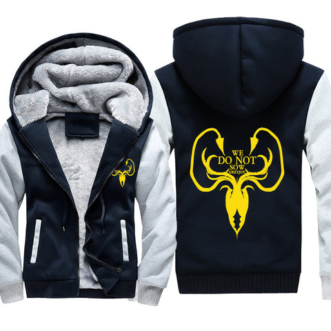 Image of Game of Thrones Jackets - Solid Color Greyjoy squid Icon Fleece Jacket