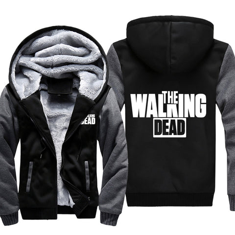 Image of The Walking Dead Jackets - Solid Color The Walking Dead Movie Logo Icon Fleece Jacket