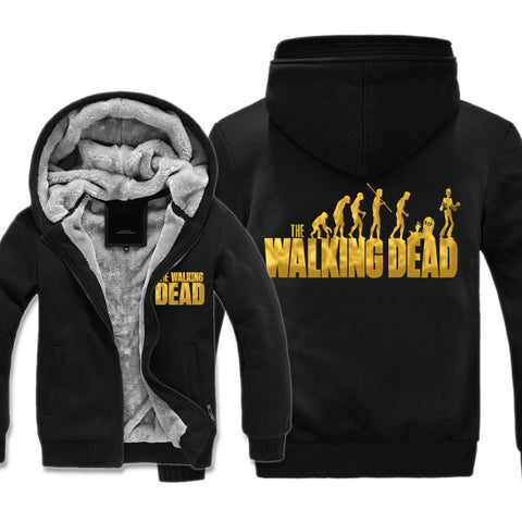 Image of The Walking Dead Jackets - Solid Color The Walking Dead Movie Evolution Theory Icon Fleece Jacket