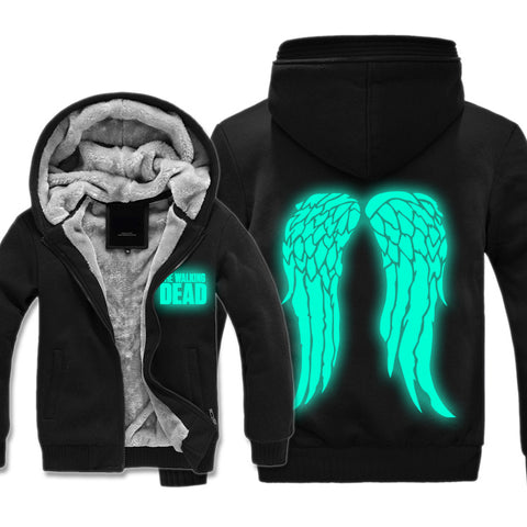 Image of The Walking Dead Jackets - Solid Color The Walking Dead Movie Luminous Wing Icon Fleece Jacket