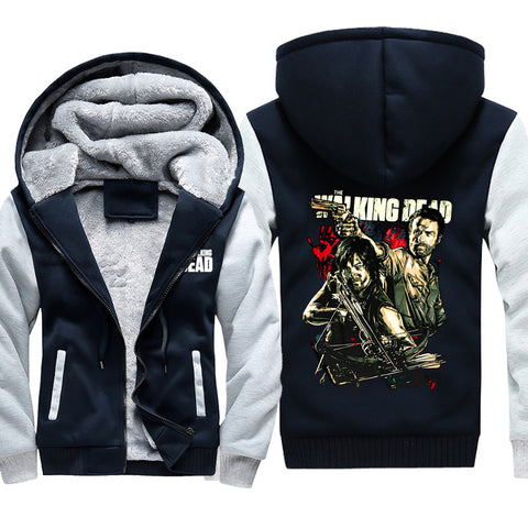 Image of The Walking Dead Jackets - Solid Color The Walking Dead Rick Grimes Icon Fleece Jacket