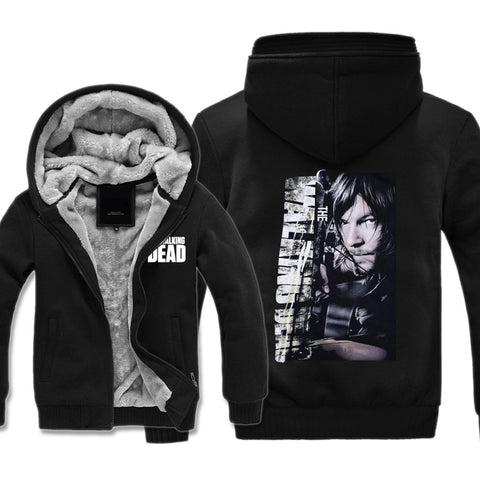 Image of The Walking Dead Jackets - Solid Color The Walking Dead Daryl Dixon Icon Super Cool Fleece Jacket
