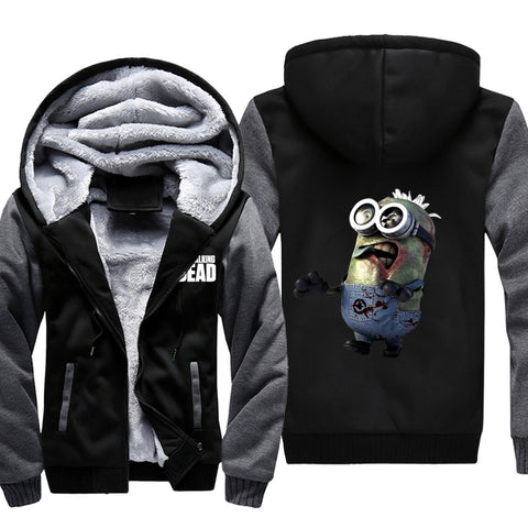 Image of The Walking Dead Jackets - Solid Color The Walking Dead Movie Minions Zombie Icon Fleece Jacket