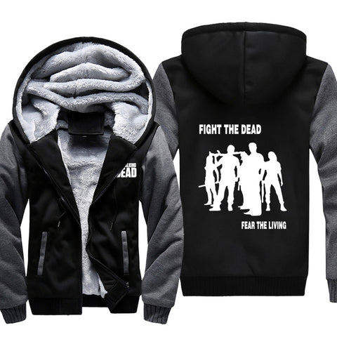 Image of The Walking Dead Jackets - Solid Color The Walking Dead Movie Zombie Team Icon Fleece Jacket