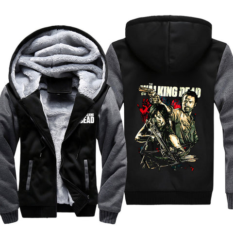 Image of The Walking Dead Jackets - Solid Color The Walking Dead Rick Grimes Icon Fleece Jacket