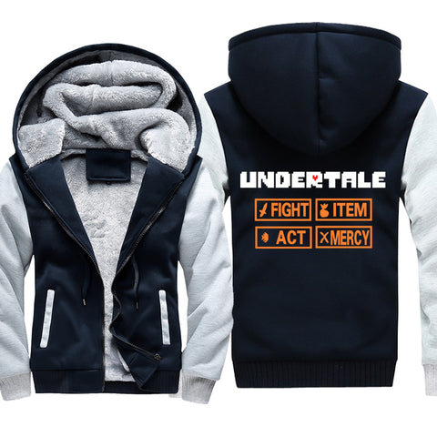 Image of Undertale Jackets - Solid Color Undertale FIGHT ITEM ACT MERCY Super Cool Fleece Jacket