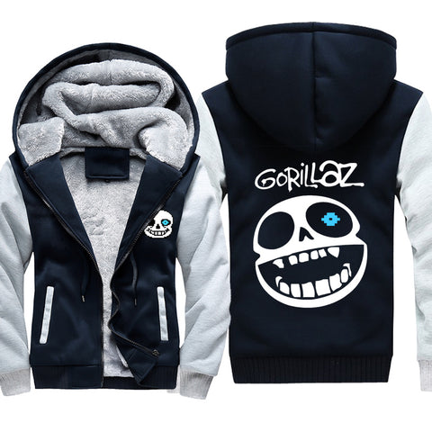 Image of Undertale Jackets - Solid Color Undertale SANS GORILLAZ Super Cool Fleece Jacket