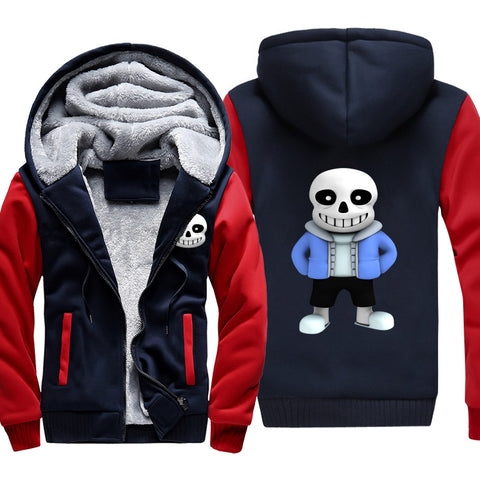 Image of Undertale Jackets - Solid Color Undertale Game LOGO Super Cool Fleece Jacket