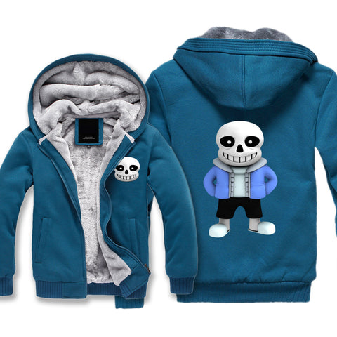 Image of Undertale Jackets - Solid Color Undertale Game LOGO Super Cool Fleece Jacket