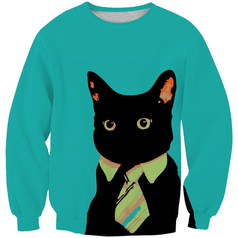 Image of Business Cat Hoodies - Black Cat Pullover Hoodie