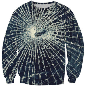 Epic Broken Glass Hoodies - Epic Printed  Pullover Hoodie