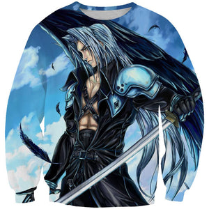 Final Fantasy Sephiroth Hoodies - Pullover Blue Hoodie