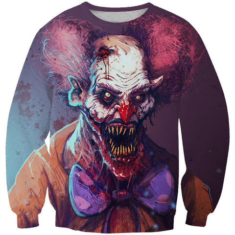 Image of Funny Creepy Clown Hoodies - Scary Pullover Hoodie