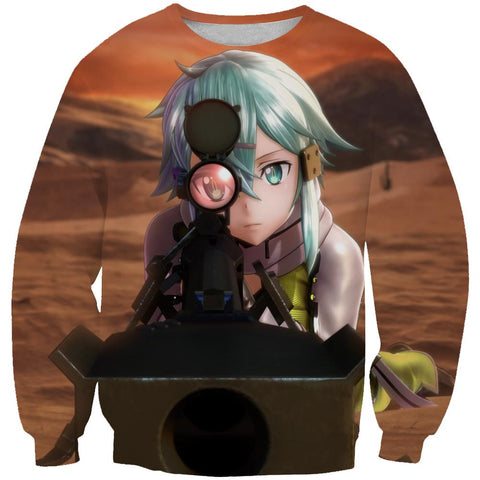 Image of Sword Art Online Sinon Hoodies -  Pullover  Collimation Yellow Hoodie