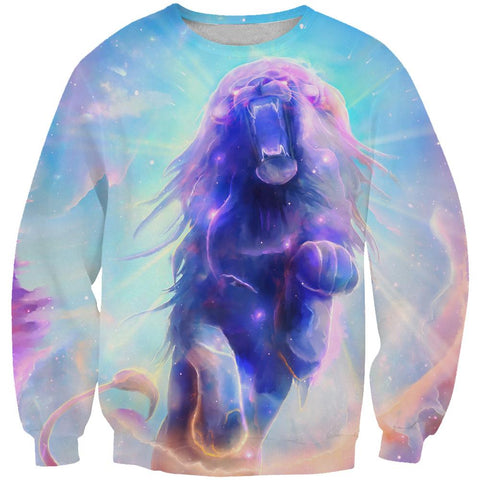 Image of Galaxy Lion Hoodies - Lion Pullover Hoodie