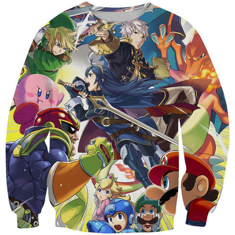 Image of Super Smash Bros Hoodies - Video Game Pullover Hoodie