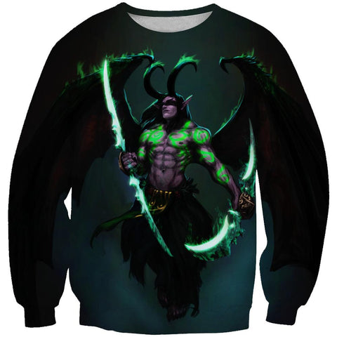 Image of World of Warcraft Sword Illidan Hoodies -  Pullover Black Hoodie