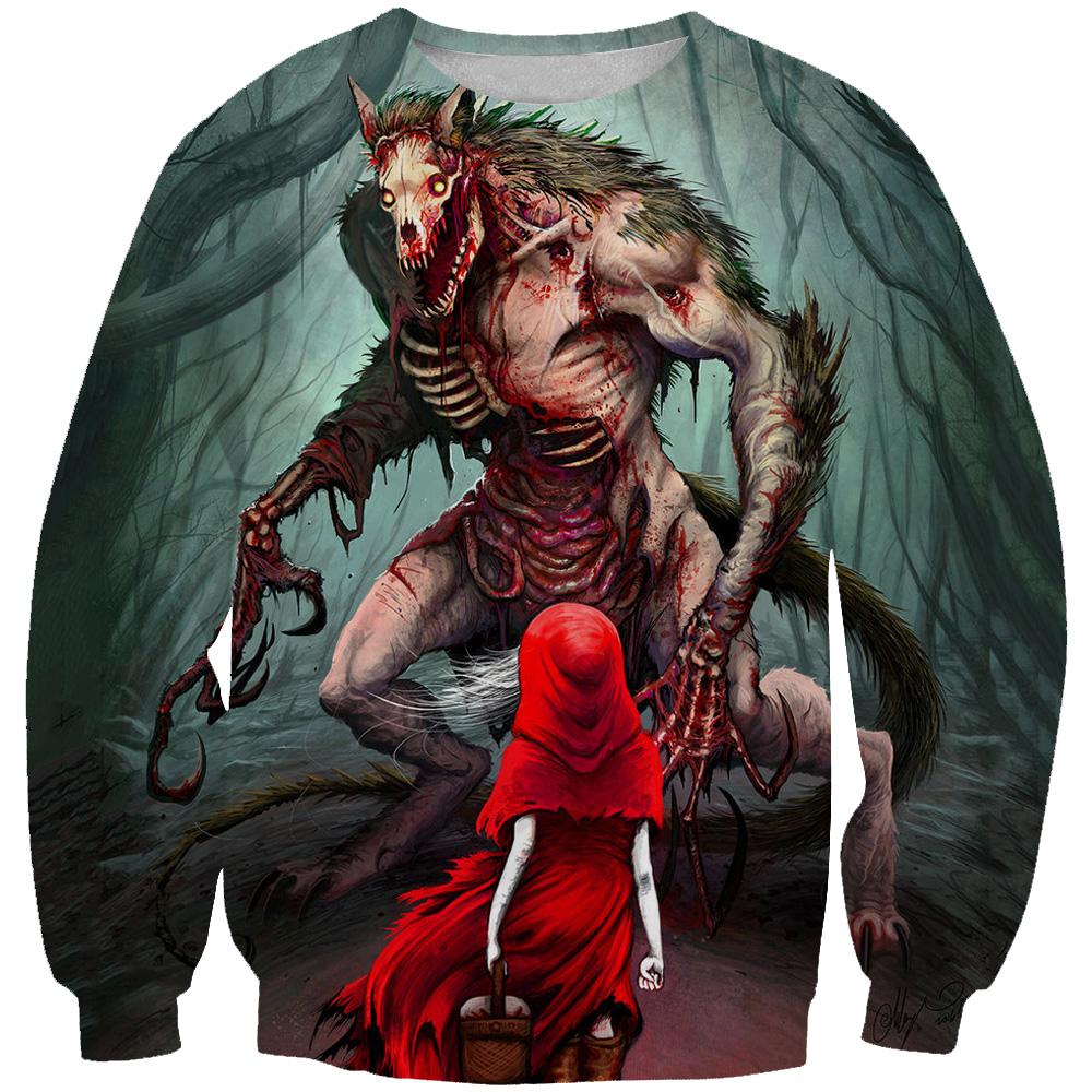 Red Riding Hood and Wolf Sweatshirt - Printed Clothes