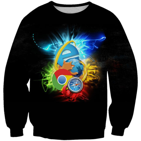 Image of Internet Browsers Hoodies - Chrome, Firefox, IE Pullover Hoodie