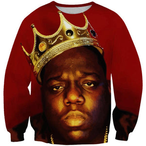 King Biggie Hoodie - Notorious Smalls Pullover Red Hoodie