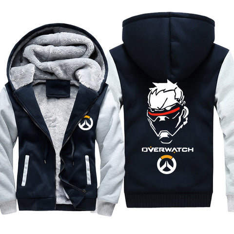 Image of Overwatch 76 Soldier Jackets - Zip Up Black Super Cool Jacket