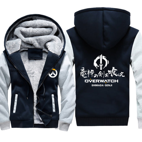 Image of Overwatch Jackets - Solid Color Overwatch Big Recruit Genji Icon Super Cool Jacket