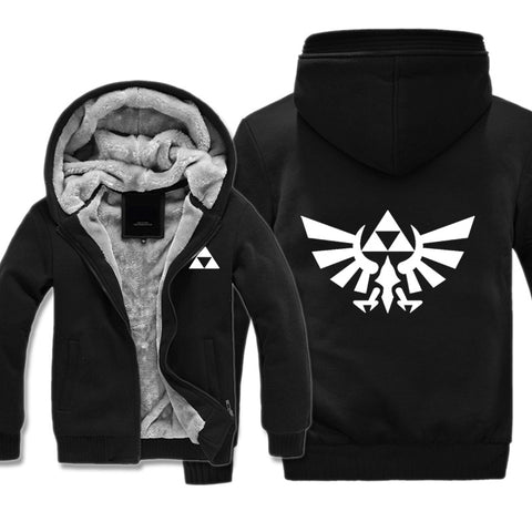 Image of ZELDA Jackets - Solid Color ZELDA Link Logo Super Cool Fleece Jacket