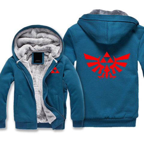 Image of ZELDA Jackets - Solid Color ZELDA Link Red Logo Super Cool Fleece Jacket