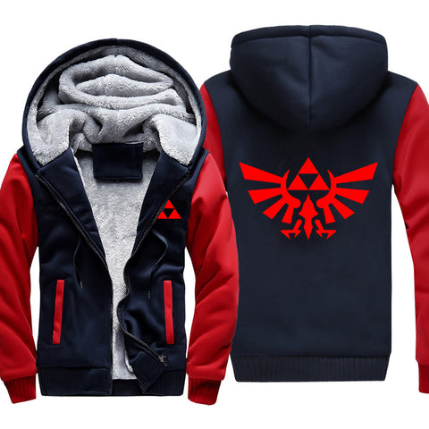 Image of ZELDA Jackets - Solid Color ZELDA Link Red Logo Super Cool Fleece Jacket