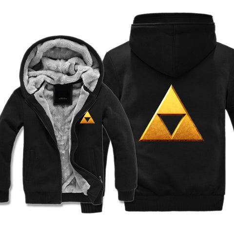 Image of ZELDA Jackets - Solid Color ZELDA Golden Triangle Super Cool Fleece Jacket