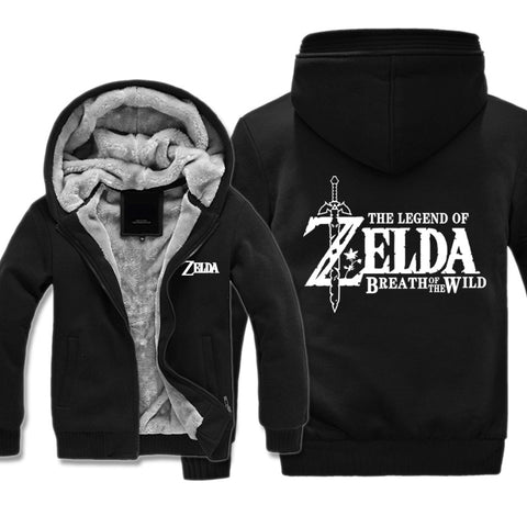 Image of ZELDA Jackets - Solid Color ZELDA Game Logo Icon Super Cool Fleece Jacket