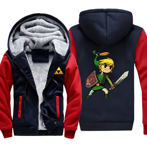 Image of ZELDA Jackets - Solid Color ZELDA Link Game Icon Super Cool Fleece Jacket