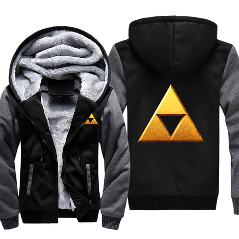 Image of ZELDA Jackets - Solid Color ZELDA Golden Triangle Super Cool Fleece Jacket