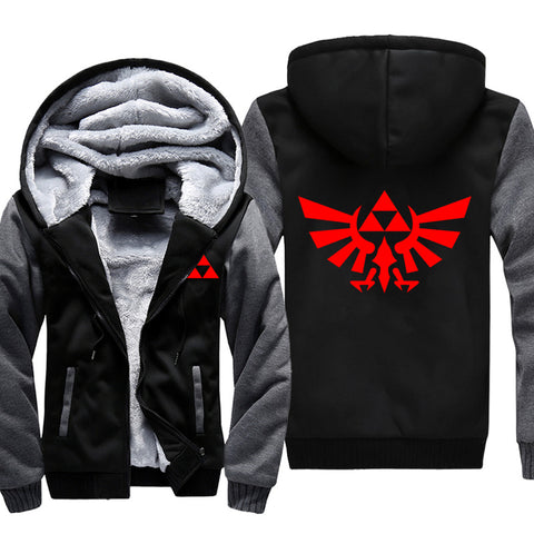 Image of ZELDA Jackets - Solid Color ZELDA Link Red Logo Super Cool Fleece Jacket