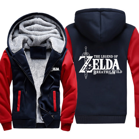 Image of ZELDA Jackets - Solid Color ZELDA Game Logo Icon Super Cool Fleece Jacket