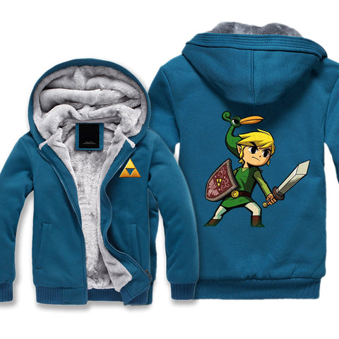 Image of ZELDA Jackets - Solid Color ZELDA Link Game Icon Super Cool Fleece Jacket