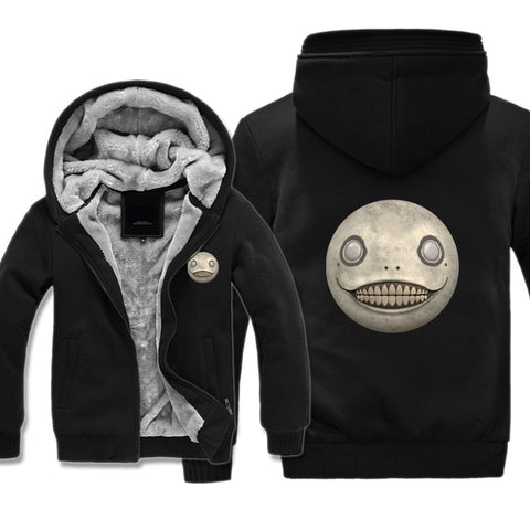 Image of NieR: Automata Jackets - Solid Color NieR: Automata Grey Smiley Face Super Cool Jacket