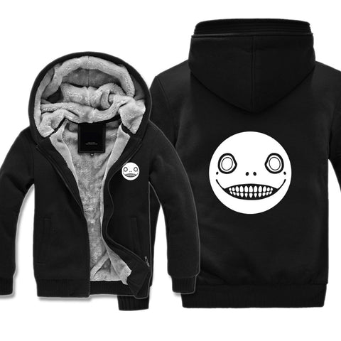 Image of NieR: Automata Jackets - Solid Color NieR: Automata White Smiley Face Super Cool Jacket