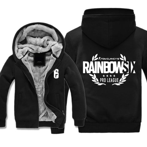 Image of Rainbow Six Jackets - Solid Color Rainbow Six Game White Icon Super Cool Fleece Jacket