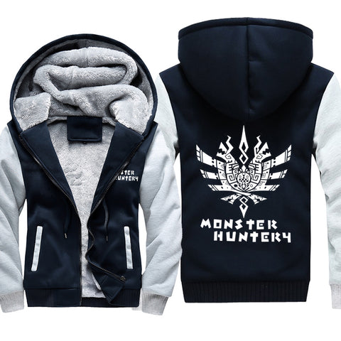 Image of Monster Hunter Jackets - Solid Color Monster Hunter Game Ray Wolf Dragon Fleece Jacket